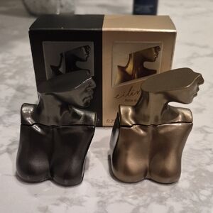 Gold and Silver Sculptural Perfume Bottles